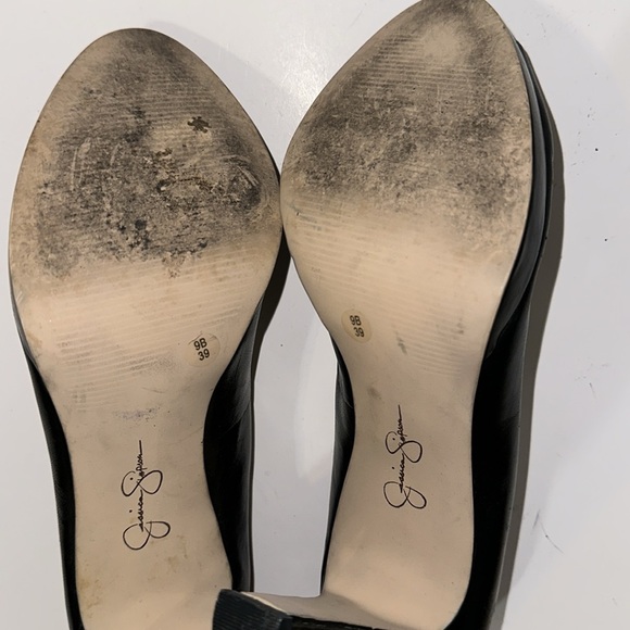 Jessica Simpson Black Pumps Platform Open Toe Shoes Size 9 - Picture 13 of 14